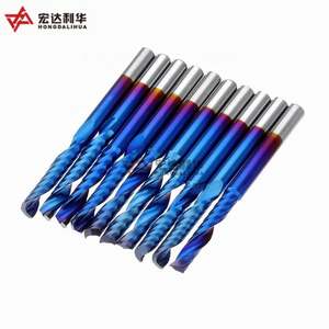 10 pièces de fraises de gravure et de fraisage en carbure à revêtement nano bleu de 0,8-3 mm, embouts de routeur CNC avec tige de 1/8 pouce - Product Image 4