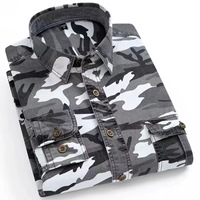 Usine En Gros Hommes Chemises Manteau De Mode Décontracté À Manches Longues Coton Blouses Classique Automne Street Wear Plus La Taille Tops