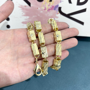 Bracciale JXX con Catena Belcher Placcata in Oro 14K, Design a Tulipano, Gioiello Geometrico alla Moda per Ragazze, Ispirazione Buddista - Product Image 2