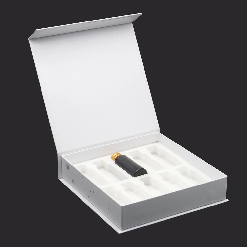 कस्टम गत्ता ईवा अंदर इंजेक्शन की शीशी बॉक्स पैकिंग भंडारण चुंबकीय पैकेजिंग बक्से आवश्यक तेल रोलर बोतल पैकिंग बॉक्स