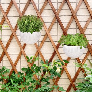 Jardinière murale semi-circulaire <span class=keywords><strong>en</strong></span> rotin et plastique, panier mural demi-rond pour décoration intérieure et extérieure - Product Image 4