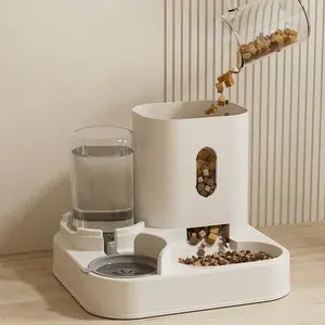 Alimentador Automático Cat <span class=keywords><strong>Dog</strong></span> <span class=keywords><strong>Food</strong></span> Bowl Com Fonte De Água Pet Grande Capacidade Elevada Stand Dish Bowl For Cat Drinker Acessórios - Product Image 3