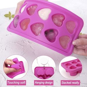 Moules à glaçons en silicone en forme de cœur, sans BPA, écologiques, résistants à la chaleur, couleurs personnalisables, logo, pour boissons, bonbons, décoration de gâteaux - Product Image 3