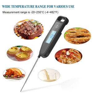 Digital Remote Wireless Foldable Pro Food Kitchen Oven Thermometer Probe for BBQ Oven Meat <b>Timer</b> Temperature Manually Set - Product Image 4