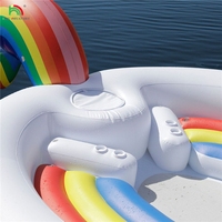 6 personnes licorne gonflable eau montage mer lac piscine flotteur eau jouet licorne géante lit flottant gonflable pour la fête de l'eau