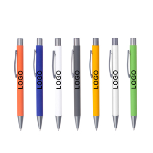 Personalized Custom Logo Metal Aluminum Ballpoint Pen Promotional Soft Rubber Advertising Printing Laser <b>Engraved</b> Pens Gift - Product Image 1