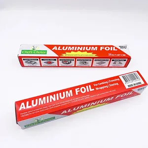 Customized 30 45CM Household Color Box BBQ Food Packaging Grade Foils Aluminium Paper Jumbo Rolls Aluminum Foil Roll