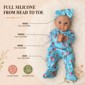 BAkwbwBY Poupée <span class=keywords><strong>Reborn</strong></span> 18 Pouces <span class=keywords><strong>Silicone</strong></span> Solide Intégral Bébé Réaliste Nouveau Né OEM ODM Usine Grossiste Fournisseur Cadeau - Product Image 3