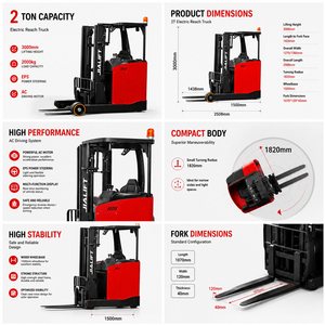 2000kg Seated On Electric Reach Truck 3000mm Lift Height Warehouse <b>Material</b> <b>Handling</b> Forklift - Product Image 5
