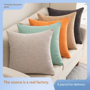 Sang Trọng Màu Be Màu Xám Đệm Bìa Bền Thoáng Khí Mồ Hôi Hấp Thụ Màu Rắn 50*50 Vuông Cotton Linen Gối - Product Image 3