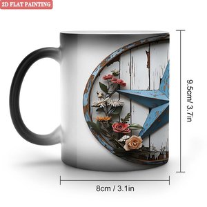 Frosted Black <b>Ceramic</b> <b>Mug</b> 11oz Heat Changing Magic Cup Round Smooth Rim Mouth Drinking Cup - Product Image 1