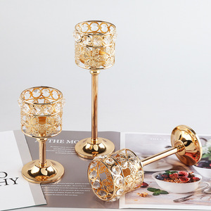 Chandeliers en cristal de style européen Bougeoirs en cristal créatifs Hôtel de mariage Dîner aux chandelles <span class=keywords><strong>Chandelier</strong></span> en <span class=keywords><strong>métal</strong></span> cristal - Product Image 3