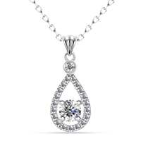 Certificat GRA Pendentif Moissanite Luxe Plaqué Or 18K Délicat Argent Sterling 925 Hypoallergénique Bijoux Moissants