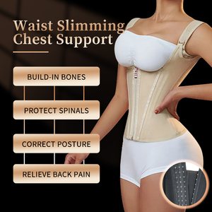 <span class=keywords><strong>Fajas</strong></span> <span class=keywords><strong>Colombianas</strong></span> de Alta Calidad con Varillas de Acero Chaleco Entrenador de Cintura con Cierre y Ganchos Tiras Ajustables para Mujer - Product Image 3