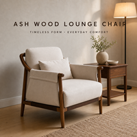 Fauteuil d'appoint en tissu, vente directe usine, OEM/ODM, cadre en bois de frêne massif, confortable et moelleux, pour salon et chambre à coucher