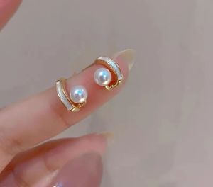Pendientes de Perlas de Oro Amarillo de 18k Xinfly, Joyería de Madreperla, Regalo para Niñas, Compromiso, Boda - Product Image 2