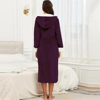 Peignoir de bain en flanelle 3D thermique de luxe de haute qualité, violet, pyjama amusant pour adultes, manches longues, pour la maison