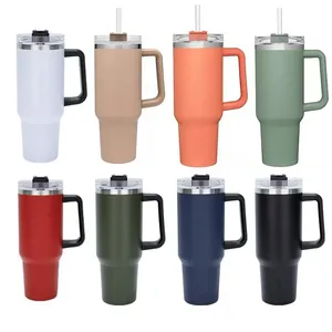 40oz Großhandel Kaffeebecher vakuumisolierte Thermoskanne individueller Edelstahl 40oz Reisetaschenbehälter mit Griff