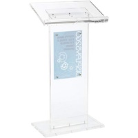 Podium en acrylique transparent écologique sur pied et pupitre avec porte-affiche pour l'église/l'école
