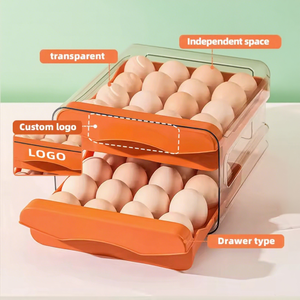 Trong suốt PET + PP tủ lạnh trứng Giá ngăn kéo-phong cách Stackable hộp lưu trữ hai lớp trứng lưu trữ container lưu trữ hộp - Product Image 3