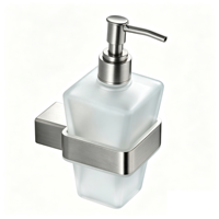 Distributeur de savon mural en acier inoxydable 304 brossé couleur bronze avec bouteille en verre dépoli pour salle de bain