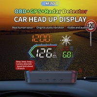 M30 OBD GPS Dual System Head up Display 4.5 Inch Peringatan Kecepatan Suara, Peringatan Kamera Kecepatan, Plug and Play