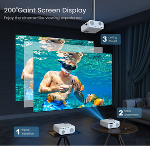 Projecteur LCD vidéo intelligent pour téléphone Android <span class=keywords><strong>de</strong></span> <span class=keywords><strong>qualité</strong></span> OEM, home cinéma 1080P, avec HDMI, USB, AV, WIFI, BT - Product Image 5