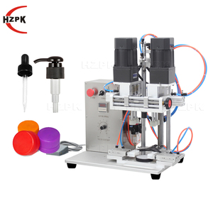 HZPK DHZ-550B Semi Automatic Desktop Electric Pneumatic Olive Oil Water Plastic <b>Trigger</b> <b>Spray</b> <b>Bottle</b> Press Screw Capping Machine - Product Image 1