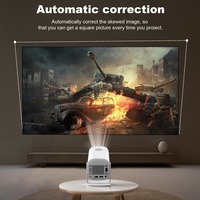 Proyector Portátil Compacto HD 720P Android 11 LED 150 Lúmenes con WiFi6/BT5.4 y Corrección Trapezoidal Automática para Dormitorio Infantil