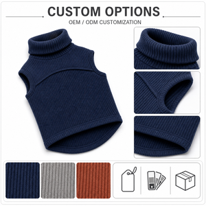 Knit <b>Dog</b> Sweater Winter Warm Coat Solid Color Rib Collar Comfortable Leisure Style for <b>Dogs</b> - Product Image 2