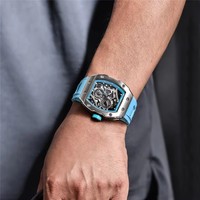 Relojes PAGANI DESIGN de Alta Calidad con Movimiento de Cuarzo, Reloj de Hombre en Oferta, Esfera Cuadrada, Correa de Silicona, Reloj de Pulsera con Puntero Hueco