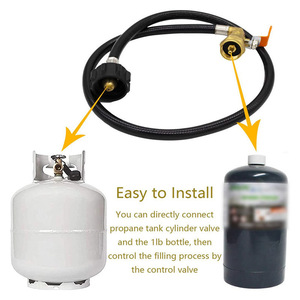 Brass Gas Hose Adapter Qcc Connector 1 Lb To 20 Lb Propane Tank Camping <b>Stove</b> Fuel Line Conversion Kit - Product Image 3