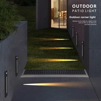 Lampe murale encastrée d'angle à détecteur de mouvement LED en aluminium, blanc chaud 3500K, faisceau de 20 degrés, étanche, pour jardin, allée, hôtel