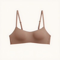 Soutien-gorge push-up sans couture une pièce fin et solide pour femme, petite poitrine, sans armatures, demi-bonnet, liftant, anti-affaissement, couvrance latérale, bonnet léger