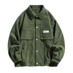 Vintage Single Breasted Spring and Autumn Workwear <b>Jacket</b> with <b>Corduroy</b> Fabric Waterproof OEM Service - Product Image 1