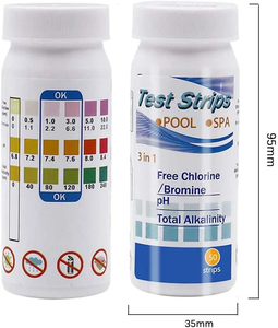 Kit de test d'eau pour piscines 3 en 1, produits chimiques pour piscines, bandelettes de test pour spa, test de <span class=keywords><strong>chlore</strong></span> pour <span class=keywords><strong>piscine</strong></span> - Product Image 1