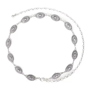 Cinto de Cintura de Metal Prateado Vintage Boêmio Personalizado por Atacado com Fivela de Pino 80-100cm para Vestidos e Jeans Femininos - Product Image 5