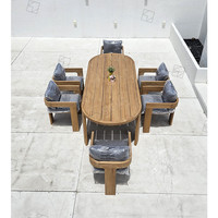 2025 Sigma Furniture Table et chaise d'extérieur en teck Mobilier d'extérieur Table de jardin Ensemble de chaises