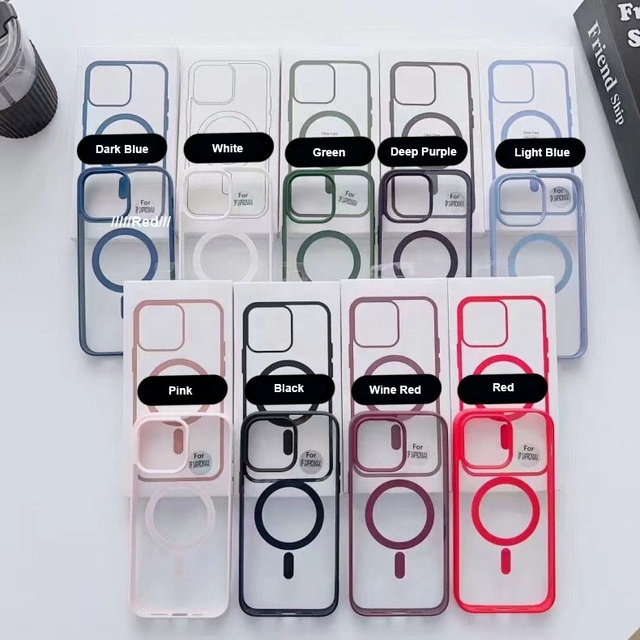 Colorful Magnetic Ring Phone Case Transparent Acrylic for iPhone 17 16 15 14 13 12 Hot Selling Magnet Phone Cover