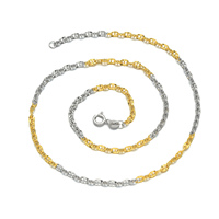 TIANYIDA Collier écologique en or et argent 18 ct Chaîne de câble Cool Hip Hop Style tout-en-un plaqué pour cadeau