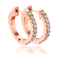 Tendance personnalisée Date De Mode En Acier Inoxydable Charme Rond Zircon Boucle D'oreille Classique 18K Or Planté Hoop Boucle D'oreille