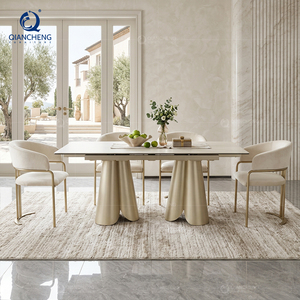<span class=keywords><strong>Table</strong></span> à manger extensible pour 6 à 8 personnes, avec plateau en pierre frittée, fabriquée à l'usine de Foshan, ensemble de <span class=keywords><strong>table</strong></span> <span class=keywords><strong>et</strong></span> chaises, meubles de Dongguan, Chine - Product Image 2