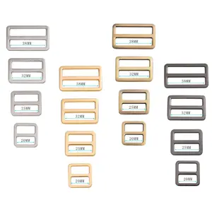가방 스트랩 슬라이드 버클 금속 아연 합금 하드웨어 슬라이더 조정 가능한 스트랩 20-50mm 금속 트라이 글라이드 버클