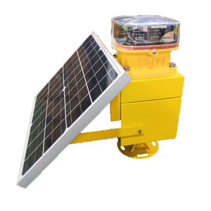 Lumière d'aviation solaire photovoltaïque autonome durable, type B, clignotante rouge, intensité moyenne, norme L864, IP65, pour tour de balise à distance - Product Image 1