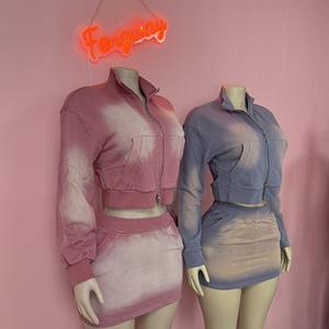 2025 femmes Sexy hanche Wrap maigre longue deux pièces costume décontracté poches fermeture éclair recadrée veste + moulante Mini jupes Streetwear - Product Image 3