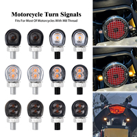Clignotants LED miniatures pour moto avec filetage M8 pour Harley Honda Yamaha Suzuki Kawasaki universels 12V, lumière indicatrice ambre