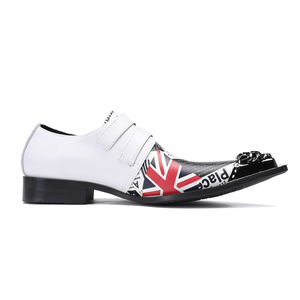 NA485 Tendencia de la moda Cabeza de hierro Primavera y otoño Moda Zapatos de hombre Peluquería Club nocturno británico Show Color blanco Tamaño grande - Product Image 5