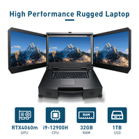 Station de travail portable robuste à triple écran, Intel Core I9-12900H, RTX4060, 32 Go de RAM, 1 To de SSD NVMe, ordinateur industriel OEM/ODM en stock