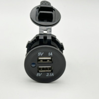 Prise de courant USB double encastrée 12V-24V avec éclairage LED bleu, 2 ports USB 3.1A, prise USB étanche pour bateau, camion, véhicule