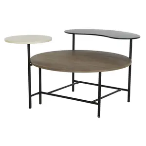 MESA DE CENTRO DE METAL Y MDF 118X90X61 NEGRA - Product Image 5